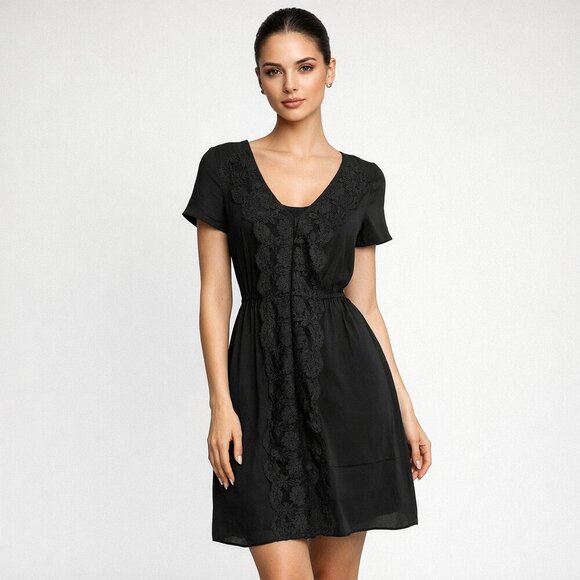 Marc Jacobs Dresses & Skirts - Marc Jacobs Black Silk Slip Mini Dress Lace Trim